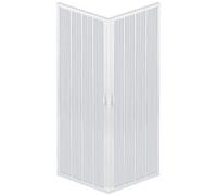 Box Doccia A Soffietto Liberte' 90x90 CM Angolare Riducibile Colore Bianco Pastello
