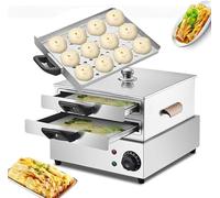 Rolls Rolls Machine di spaghetti di riso commerciale 2000 W, piroscafo per hot dog a 2 strati e scaldabagno con 3 vassoio a vapore, acciaio inossidabile, produttore di pannelli di spaghetti di riso
