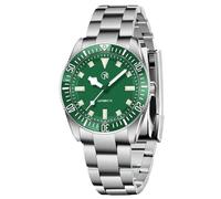 RollsTimi NH35 Orologi automatici da uomo a carica automatica in acciaio inossidabile orologio da uomo 100 M impermeabile lunetta in ceramica corona avvitata elegante orologio da polso casual, Verde,