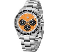 RollsTimi Pagani Design 7931 - Orologio al quarzo da uomo VK63, quadrante panda cronografo, orologio da polso in acciaio inox, 100 m, impermeabile, alla moda, con vite inferiore, corona, Colore