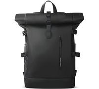 Rolltop Backpack with Laptop Compartment for 15.6 Inch Computer, Waterproof Anti-Theft Laptop Backpack for Men and Women, Expandable 18-27L Roll Top Backpack for Work Business Travel College -Black