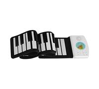 Rollup Piano Elettrico Digitale Roll Up Tastiera Pianoforte Regali Nero Bianco 71x13.5x0.9 cm