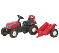 Rolly Toys Trattore a Pedali Kid Valtra con Roll Bar e Rimorchio, 012527
