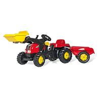 Rolly Toys 23127 - Veicolo a Pedali Kid X con Ruspa e Rimorchio, Rosso