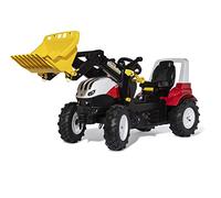 ROLLY TOYS 4308467 Farmtrac Steyr 6300 Terrus da 3 a 8 Anni, con Caricatore Rollytrac e Rollyair Tyres, Colore Rosso, 730025