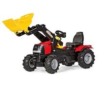 Rolly Toys 611126 - Veicolo a Pedali Farmtrac, Case Puma CVX 225 con Ruspa e Ruote Gonfiabili