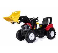 Rolly Toys 730117 - Trattore a pedale, rollyFarmtrac Premium Lindner, FL (per bambini di circa 3-8 anni, con caricamento frontale, archetto di avvolgimento e pneumatici silenziosi)