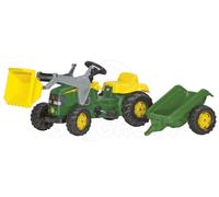 Rolly Toys John Deere Trattore Pedalò Con Benna e Rimorchio Età 2 1/2+