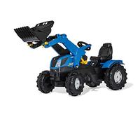rolly®toys Trattore per bambini con pedali rollyFarmtrac New Holland, con ruspa rollyTrac