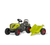 Rolly Toys RollyKid CLAAS AXOS 240 - Trattore a pedale con rimorchio (per bambini da 2,5 a 5 anni, tensione della catena regolabile, attacco posteriore) 015047, verde