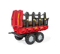 Rolly Toys RollyTimber 123254 - Trailer per Bambini da 3 a 10 Anni, con Tronchi in plastica, Funzione Ribaltabile, Colore: Rosso/Nero