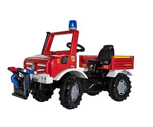 Rolly Toys rollyUnimog camion dei pompieri Unimog con argano rollyPowerwinch senza marce, veicolo a pedali per bambini, sedile regolabile