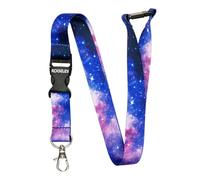ROLSELEY Cordino da collo con galassia stellata con clip in metallo staccabile e apertura di sicurezza per porta badge e pass per l'uso quotidiano in ufficio, scuola, eventi, idea regalo per ufficio,