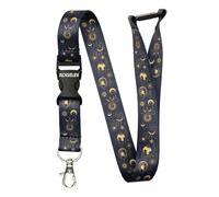 ROLSELEY Cordino da collo per tarocchi astrologici, con clip in metallo staccabile e apertura di sicurezza, per porta badge e pass per l'uso quotidiano in ufficio, scuola, eventi, motivo sole e luna