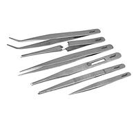 Rolson Tools 59104 - Set di pinzette in acciaio inox, 6 pezzi