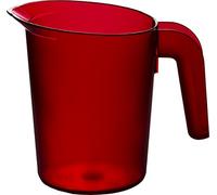 Roltex - Caraffa da bagno piccola in plastica, 500 ml, colore: Rosso traslucido