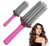 Rolto di curling per capelli pettine 2 pcs da 8, 7 pollici di auto-grigio riccio di capelli rulli portatili rulli per antimia
