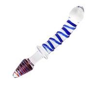 Roluck Dildo in Vetr, Plug Anale-Dilatatore Donna Doppio Dildo, Giocattolo Anale in Cristallo per Masturbazione, Sex Toy per Uomini e Donne