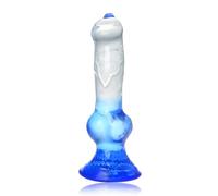 Roluck Dildo realistici, Fallo Animali in TPE, Dildos a forma di cane con ventosa potente e nodo spesso, Tappo anale in forma di pene flessibile, Dildo anale per donne, coppie e uomini (L)