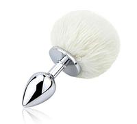 Roluck Plug anale donna principiante Piccolo coniglio coda anale Plug anale erotico metallo Bondage Analdildo Masturbatore ano Giocattolo sessuale per giochi di coppia (Piccolo)