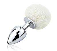 Roluck Plug anale donna principiante Piccolo coniglio coda anale Plug anale erotico metallo Bondage Analdildo Masturbatore ano Giocattolo sessuale per giochi di coppia (Grande)