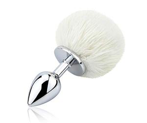 Roluck Plug anale donna principiante Piccolo coniglio coda anale Plug anale erotico metallo Bondage Analdildo Masturbatore ano Giocattolo sessuale per giochi di coppia (Piccolo)