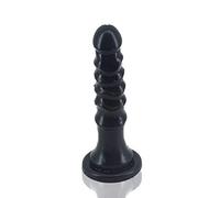 Roluck Plug anale Giocattolo sessuale per uomini Plug anale con shock 24 cm Dildo classico in silicone con forte ventosa e scanalature, flessibile Dong Penis Plug anale Dildo anale (nero)