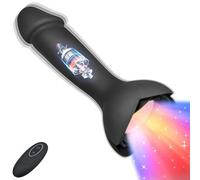 Roluck Vibratore Plug Anale con Luce, Vibratore Anale con 7 Modalità di Vibrazione, Stimolatore Prostata per Luicon Telecomando, Plug Anale per Donna e Uomo