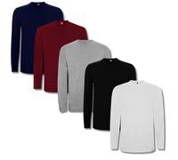 Roly Pack 5 Magliette Manica Lunga Uomo Extreme 1217 - T-shirt Basic 100% Cotone Comodi, Lisci e Resistenti, S