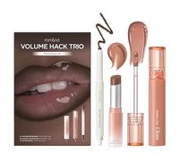 rom&nd Volume Hack Trio | Kit labbra rimpolpante in 3 fasi | Set mousse moka