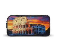 Roma al tramonto, astuccio divertente per penne e matite, astuccio ad alta capacità, per cancelleria, trucchi, cosmetici, organizer per uomini e donne