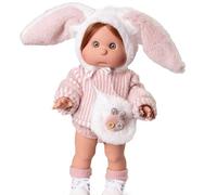 Roma Antonio Juan Iris - con trucco e coniglietto cofano 38 cm, bambola alla moda posizionabile, gioco di trucco interattivo, riutilizzabile, manichino in vinile, completo di borsa abbinata e