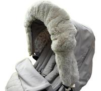 Roma Cappuccio in pelliccia per carrozzina, piuma, bordo in pelliccia sintetica per tettuccio del passeggino, accessorio invernale universale per carrozzina