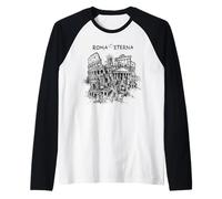Roma Città Eterna Schizzo Storia dell'Arte Souvenir Maglia con Maniche Raglan