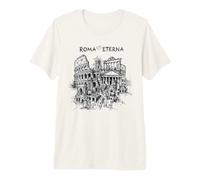 Roma Città Eterna Schizzo Storia dell'Arte Souvenir Maglietta Premium