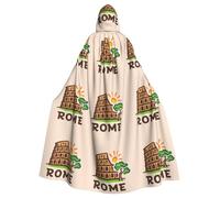 Roma Colosseo Albero Sole Terre Stampa Adulti Mantello Con Cappuccio Veste Halloween Mantello Con Cappuccio Strega Mago Cosplay Costumi Per Uomo Donna