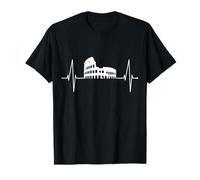 Roma Colosseo Bandiera Italia Rome Battito Cardiaco Amo Roma Maglietta