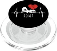 Roma Colosseo Bandiera Italia Rome Battito Cardiaco Amo Roma PopSockets PopGrip per MagSafe