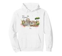Roma Colosseo Bandiera Italiana Art Vintage Viaggio Souvenir Felpa con Cappuccio