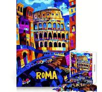 Roma Colosseo Colori Adolescenti Puzzle da 1000 pezzi Gioco di logica Giocattolo Divertimento in casa Bordo premium Regalo memorabile (50x75cm)