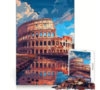 Roma Colosseo Pixel Art Puzzle da 1000 pezzi per adolescenti Stimola la memoria Evasione rilassante Assemblaggio con motivo Sorpresa calorosa (50x75cm)