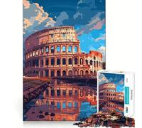 Roma Colosseo Pixel Art Puzzle da 1000 pezzi per adolescenti Stimola la memoria Evasione rilassante Assemblaggio con motivo Sorpresa calorosa (50x75cm)