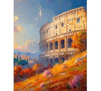 Roma Diamond Painting Kit Completo, Diamond Painting Colosseo Pittura Diamante Adulti Bambin, DIY 5D Diamantini Crystal Art Disegni con Perline da Attaccare Kit per Decorazione Casa 50x70cm z-1973