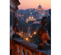 Roma Diamond Painting Kit Completo, Diamond Painting Paesaggio Pittura Diamante Adulti Fai da Te 5D Piazza Strass Diamantini Crystal Art Kit Punto Croce Ricamo Decorazione Parete Regalo 40x50cm -12tL