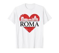 Roma Italia Amore Cuore Silhouette Art Roma Italia Souvenir Maglietta
