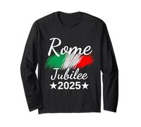 Roma Italia Bandiera Italia Souvenir Roma 2025 Pellegrinaggio Giubilare Maglia a Manica
