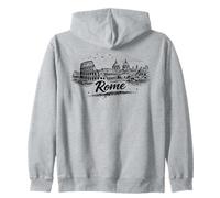 Roma Italia Colosseo Città del Vaticano Sketch Art Felpa con Cappuccio