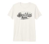 Roma Italia Colosseo Città del Vaticano Sketch Art Maglietta Premium
