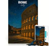 Roma, Italia, Colosseo di notte, puzzle da 1000 pezzi per ragazzi, gioco di logica e di apprendimento, passatempo rilassante, bordi lisci, regalo di alta qualità (38x26cm)