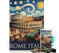 Roma, Italia, Colosseo, stile Van Gogh, puzzle per adulti, 1000 pezzi, stimolante per la mente, rilassante, con bordi precisi, pezzo da collezione (50x75cm)